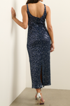 Claudia Fish-net Midi Dress - Midnight Sequin