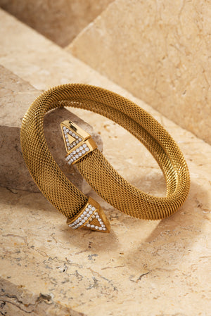 KOKO Mesh Cuff  Double with Arrow-GOLD