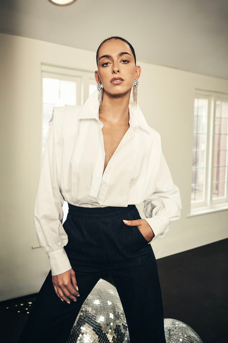 Helena Crop Shirt - White