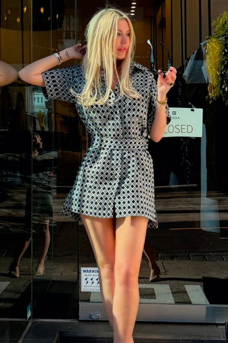 Jean Resort Mini Dress - Black Diamond