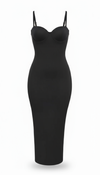 Kendall Wet Look Asymmetric Midi - GUN METAL