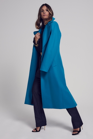 Carla  Overcoat - Turquoise