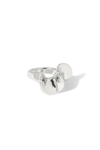 Elevated pearl ring - silver