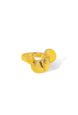 Steel Wave Gold Ring