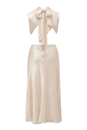 Naomi Scarf Knot Midi Dress - Romance