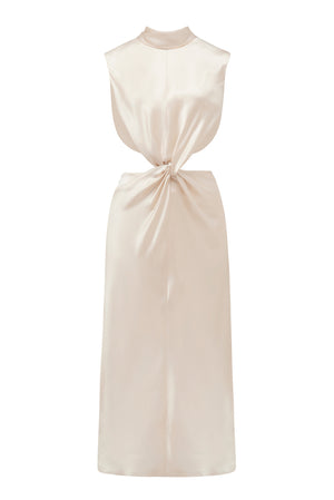 Naomi Scarf Knot Midi Dress - Romance