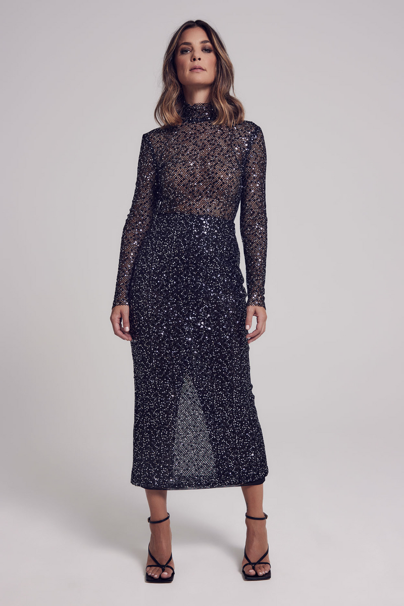 Claudia Fish-net Midi Skirt
