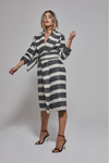 The Tryst Coat - Grey Stripe